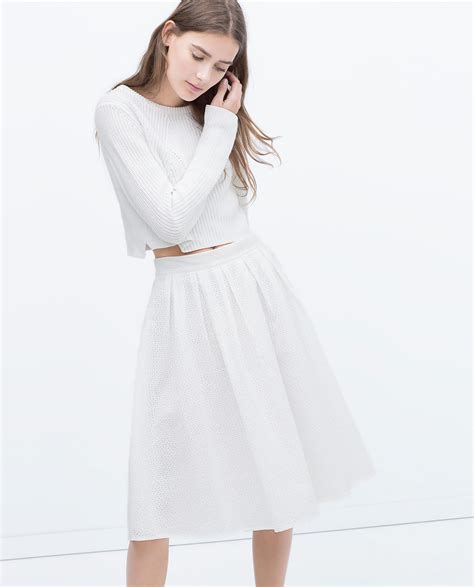 zara skirt white